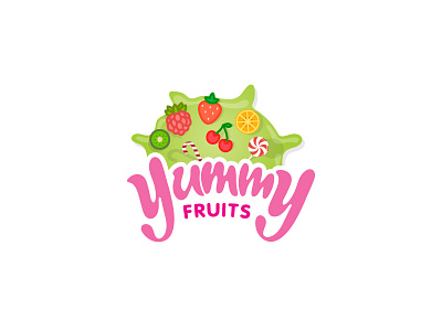 Yummi Fruits fruits logo pink yummi