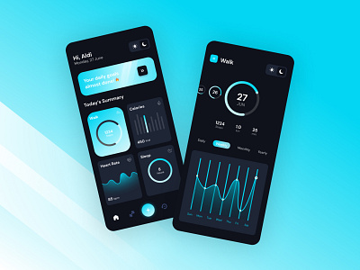 Sport App - UI Design app branding darkmode design healty sportapp ui ux