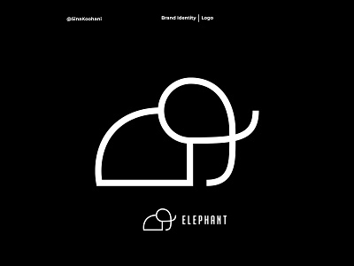 Minimal elephant logo