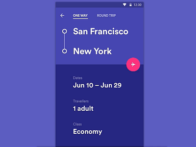 Flight booking Android app by Alexander Tsibulski