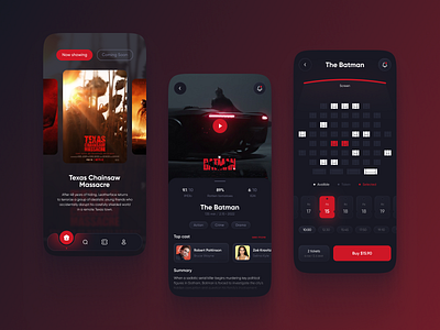 Mobile App for Cinema 🎬 android app booking cinema design figma ios movie tickets ui ux