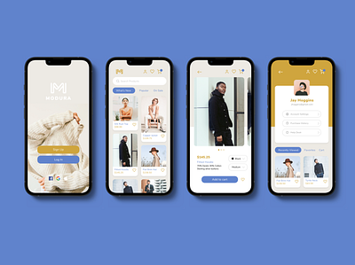 modura branding clothing designlab ecommerce landing page log in logo product design shopping sign in ui