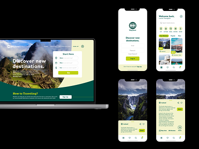 wayfarer designlab landing page mobile app travel ui website