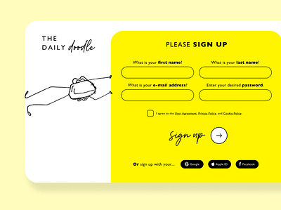 the Daily Doodle dailyui illustration landing page sign up ui