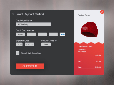 Credit Card Checkout - Daily UI Challenge: 002