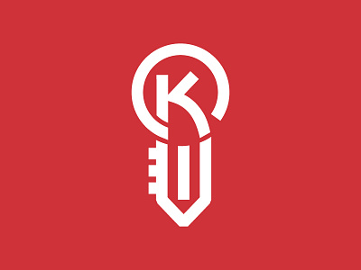 Key Logo Mark 🔑 brand color identity illustrator key lines logo mark red vector