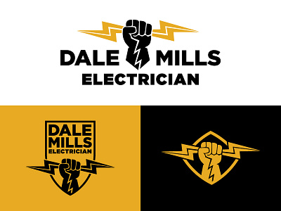 Dale Mills Electric Logo bolt brand debut design electric electrician identity illustration logo mark system
