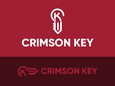Crimson Key Logo brand design identity illustration illustrator key logo mark negative red space type