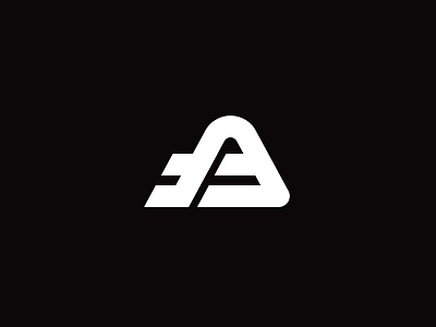 A a black design discarded lines logo mark thick type white