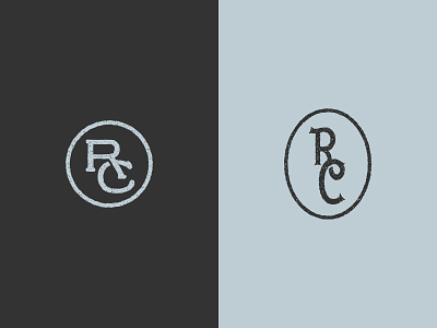 RC Monograms blue c design gray illustration lettering monogram r rough texture