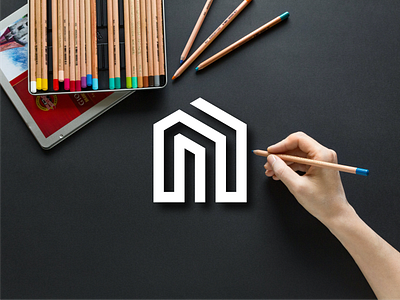 Letter N N logo design