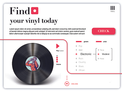 DAily UI Challenge Day 003 - Landing Page dailyui dailyui 003 landing page music player vinyl