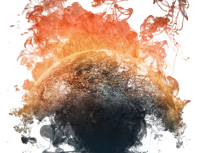 Ink Planet fire illustration ink photoshop planet space texture water
