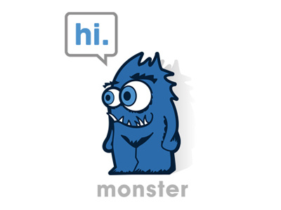 Monster blue icon logo monster salutations ui