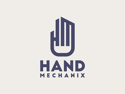 Hand Mechanix Logo branding hand hm identity logo mechanic mechanix monogram purple