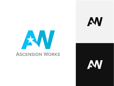 Ascension Works Logo Concept icon logo negative proxima space