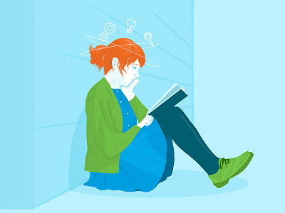 Zenwise Blog Image brain girl health illustration memory reading redhead vector zenwise