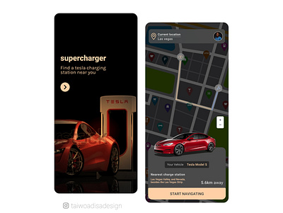 Tesla Supercharger Station app branding design ui uiux uiuxdesign ux