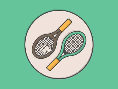 Tennis Rackets duncan falk flat icon illustration illustrator sports tennis tennis racket vector
