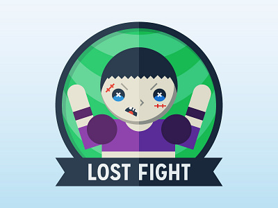 Hockey App badge - Lost Fight badge bruised duncan falk fight fighter hockey illustration illustrator