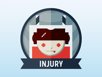 Hockey App badge - Injury badge duncan falk hockey illustration illustrator injury stretcher