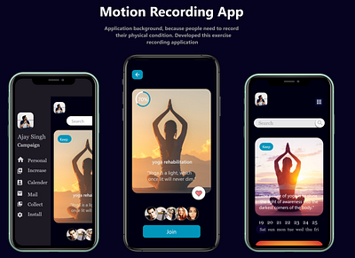 Motion Recording App ui app branding design illustration logo typography ui ux vector