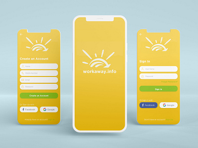 workaway app re-design app design typography ui ux