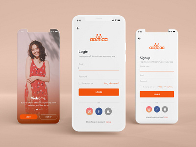 Fashion design app onboarding ui app design logo ui ux