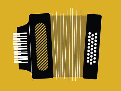 Accordion accordion design flat illustration instrument keyboard lines music musical mustard vector yellow