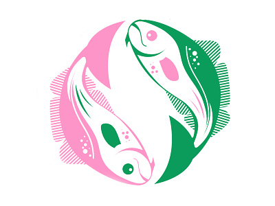 Cod Ying-Yang Ultimate Frisbee Disc cod design fish frisbee illustration ultimate vector yang ying