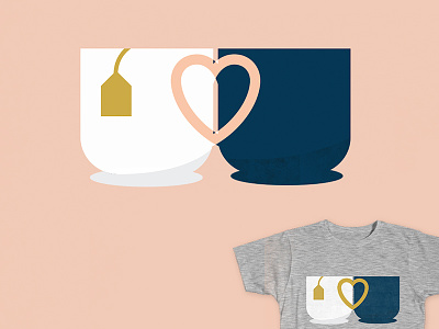 Vote for my Tea-Shirt! cup cute flat heart hug love shirt tea threadless vector vote wedding