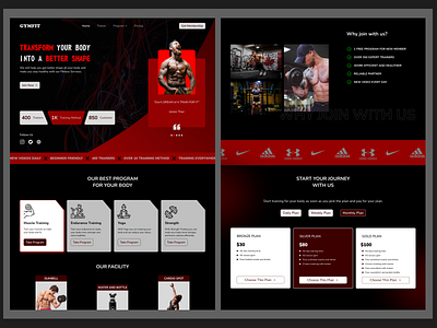 GYMFIT Landing Page - Web Design design gym ui ux web design