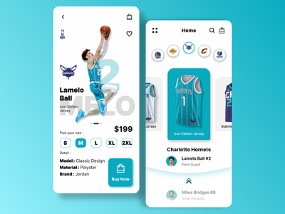 NBA Jersey Store - Mobile App app design jersey store mobile nba ui