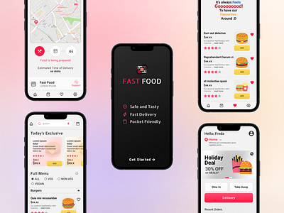 Fast Food App app branding delivery delivery app design food logo mobile design ui ux