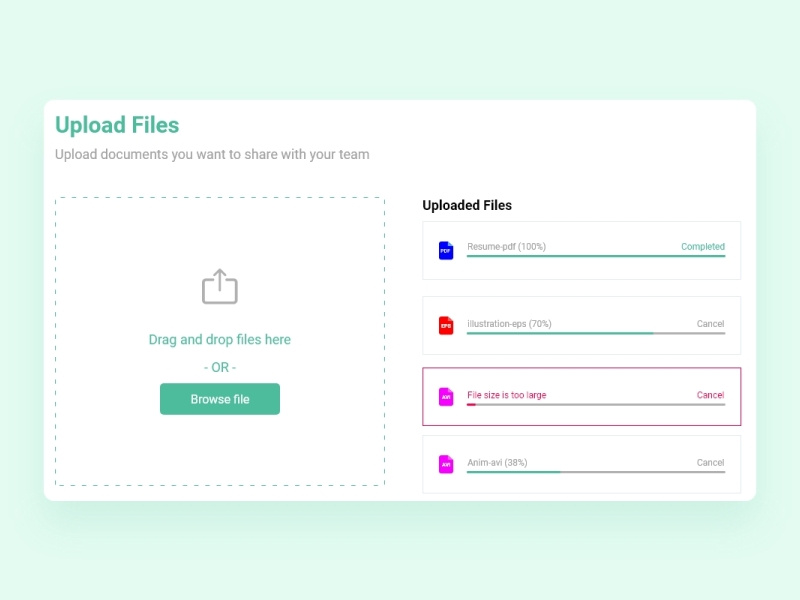 Daily UI Design Challenge | Day - 04 | Upload Files by Paulo Pessoa on ...