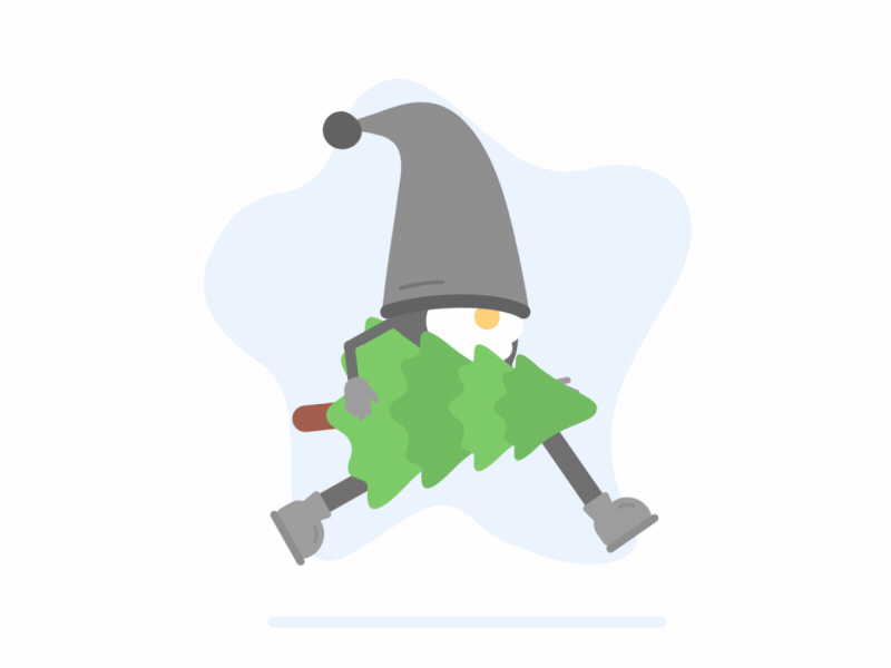 Dwarf running 2d aftereffects animation christmas design dwarf flat gif illustration motion running star tree
