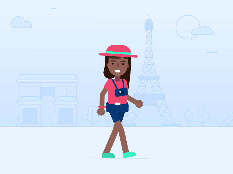 Walking Girl 2d aftereffects animation explainer flat france girl italy paris roma walking