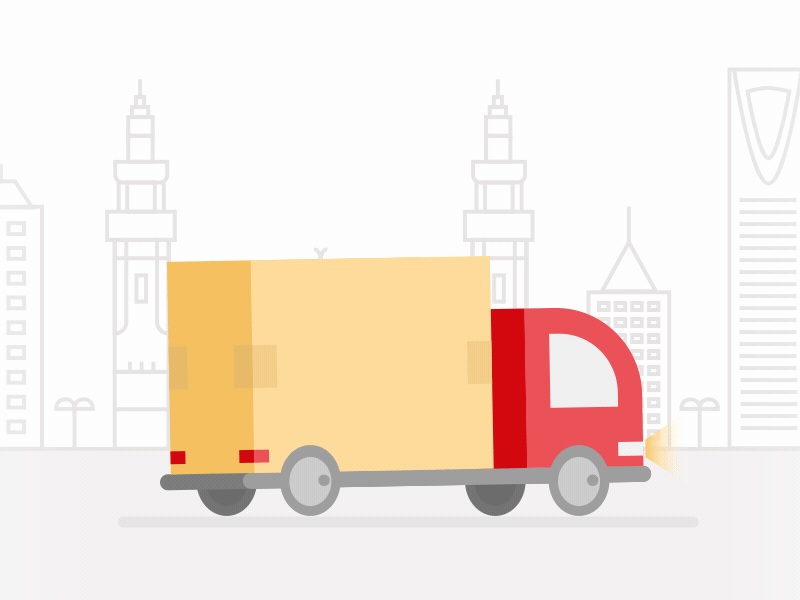 Delivery truck aftereffects animation buildings city contour image delivery gif lineart riyadh saudi arabia skyline truck