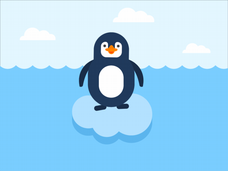 Penguin aftereffects animation cloud gif ice floe iceberg penguin sea winter