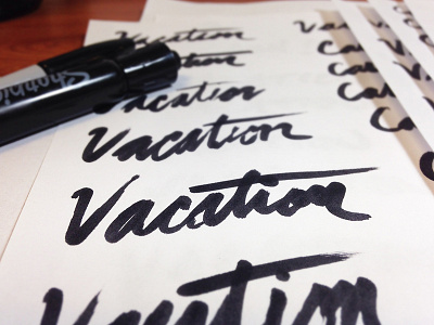 Vacation analog cursive handwriting marker script sharpie