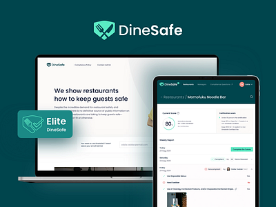 DineSafe app badge covid design green illustration logo ui ux web