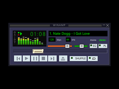 Winamp Player - Wireframe musicplayer ui wireframe