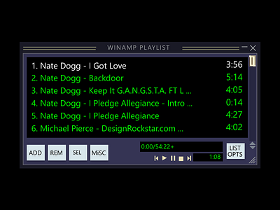 Winamp - Playlist Wireframe