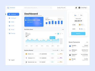 Crypto Wallet Dashboard Design admin template bitcoin crypto dashboard design ui webdesign