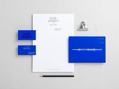 Look Addict Stationery blue brand branding business card fashion icon identity logo minimal stationery typography