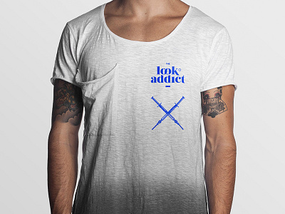 Look Addict Tshirt blue brand branding drugs fashion icon identity logo minimal stationery tshirt typography