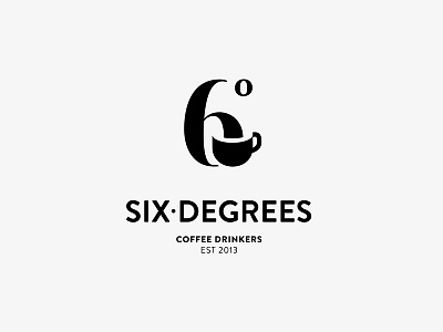 Six Degrees - Coffee branding coffee cup icon identity logo logotype mark minimal restaurant sign stationery