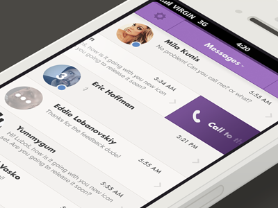 Viber app (iOS) buttons call circles concept flat free ios menu messanger side viber