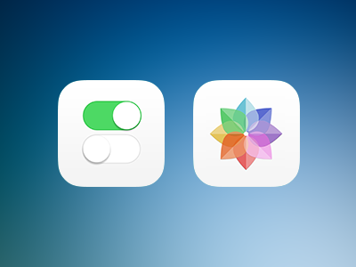 iOS 7 icons (wip) apple flat homescreen icons ios ios7 picture settings sharp