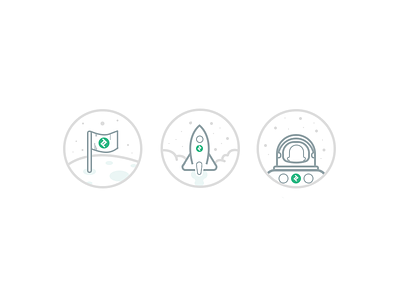 Space badges (wip) flat icons illustrations landingpage solid space universe
